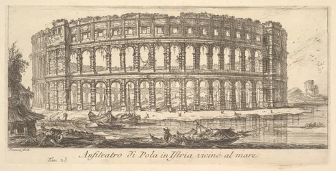 Amphitheater of Pola in Istria near the Sea (Plate 23)