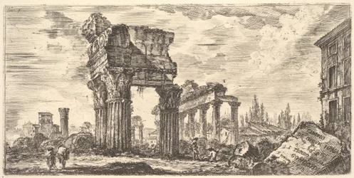 Plate 7: Temple of Jupiter Tonans Jupiter the Thunderer. 1. Temple of Concord. Temp..., ca. 1748