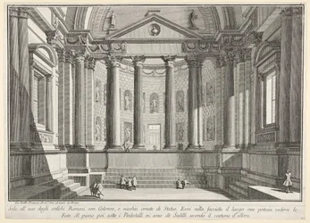 Plate 9: Colonnaded Hall According to the Custom of the Ancient Romans, and Niches Adorned