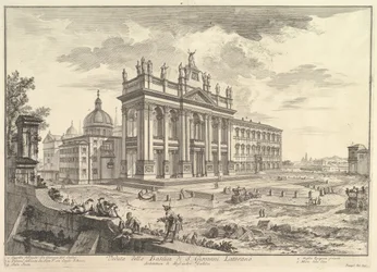 S. Giovanni in Laterano, Main Façade, with Palace and Scala Santa on the Right