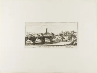 Senatorial Bridge, Today called the Ponte Rotto (Broken Bridge). Temple of Vesta. Temple of Fortuna Virilis. Part of the ancient Palatine, plate 14 from Some Views of Triumphal Arches and other Monuments