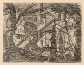 The Prisons: A Perspective of Colonnades with Zig-Zag Staircase
