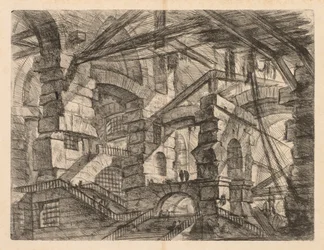 The Prisons: A Perspective of Colonnades with Zig-Zag Staircase