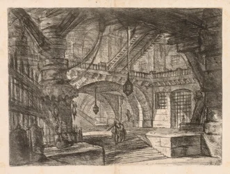 The Prisons: A Wide Hall with Lanterns, 1745-1750