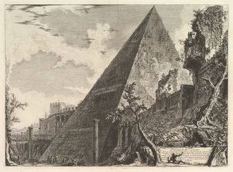 The Pyramid of Gaius Cestius, from Vedute di Roma, ca. 1756