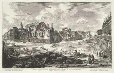 Baths of Diocletian in Rome (title on object) Views of Rome (series title) Views of Rome drawn and engraved by Giambattista Piranesi, Venetian architect (series title)