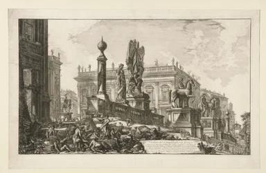 View of the Campidoglio, from the side, from Vedute di Roma