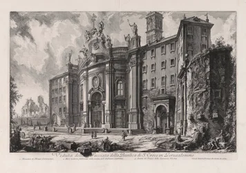 View of the Façade of the Basilica of the Holy Cross in Jerusalem, from Views of Rome