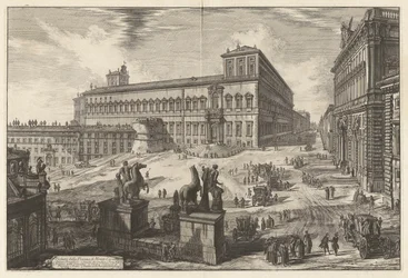 View of the Piazza di Monte Cavallo (Piazza del Quirinale with the Quirinal Palace at Center), from Views of Rome
