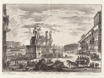 View of the Piazza di Monte Cavallo (now the Piazza del Quirinale with the Quirinal Palace), from Views of Rome