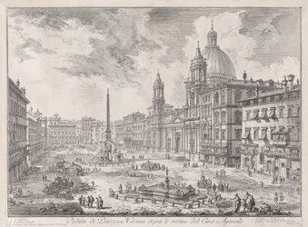 View of Piazza Navona Above the Ruins of the Circus Agonalis, from Vedute di Roma (Views of Rome)