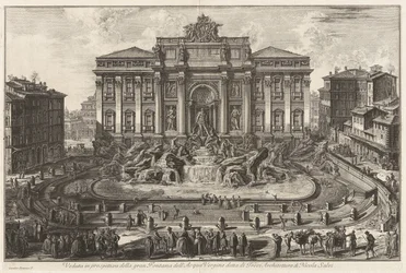 Perspective View of the Large Fountain of the Acqua Vergine, Called the Trevi Fountain, Architecture by Nicola Salvi, from Vedute di Roma