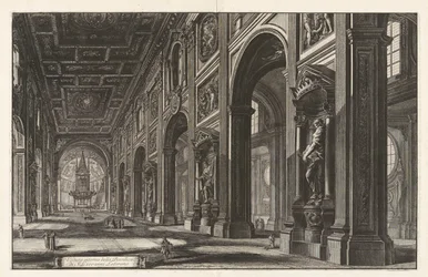 Interior View of the Basilica of San Giovanni Laterano, from Views of Rome