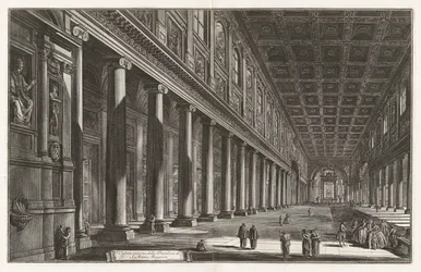 Interior View of the Basilica of Santa Maria Maggiore, from Views of Rome