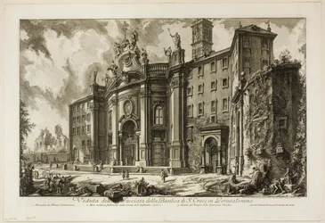 View of the Façade of the Basilica of S. Croce in Gerusalemme, from Views of Rome