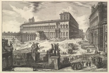 View of the Piazza di Monte Cavallo, from Vedute di Roma Roman Views