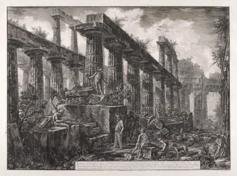 View of the Remains of the Cella of the Temple of Neptune, from 