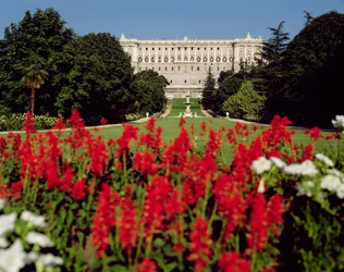 Palacio Real from the gardens, begun in 1738