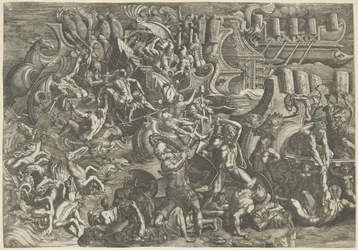Sea Battle between the Trojans and the Greeks