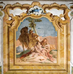 Angelica Coming to the Aid of the Wounded Medoro from the Room of Orlando Furioso in the Palazzina