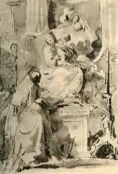 Madonna enthroned and two Bishops, mid 18th century, 1928
