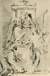 Madonna enthroned with Saints, mid 18th century