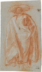 Man in Coat and Hat Seen from Behind; verso: Study of a Left Arm