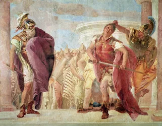 Minerva Preventing Achilles from Killing Agamemnon, from Homer