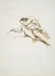 Reclining Male Figure Seen from Below