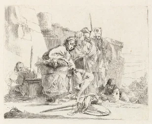 Seated Youth Leaning against an Urn, from Various Capriccios