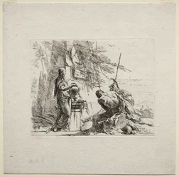 Various Caprices: The Woman Standing with Hands on a Vase, 1785