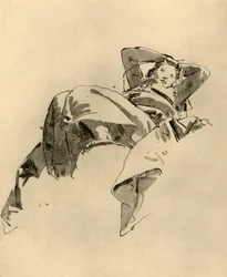 Woman resting, mid 18th century, 1928