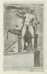 Sculpture of one of the Dioscuri on the Quirinal in Rome
