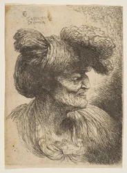 Bust of Beardless Old Man in Profile Facing Right, from the Series of Small Heads