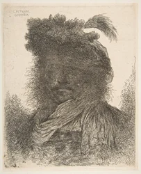 Head of a Man in Shadow Turned Slightly to the Left