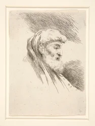 Old Man with Long Beard, in Profile, Turned to Right, from the Series Les Petites Tetes