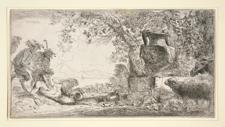 Pan Seated Opposite a Vase