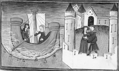Decameron, Gostanza drifts on a boat; Gostanza reunites with Martuccio. Fifth day, story 2