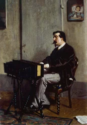 Painter Cristiano Banti at Harmonium