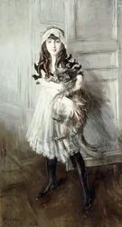 Portrait of Josefina Errazuriz Holding a Cat, 1910