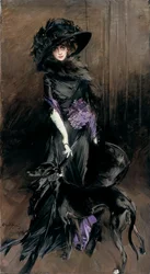 Portrait of the Marchesa Luisa Casati with a greyhound