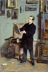 Self-portrait of Giovanni Boldini looking at a picture (ca 1865)