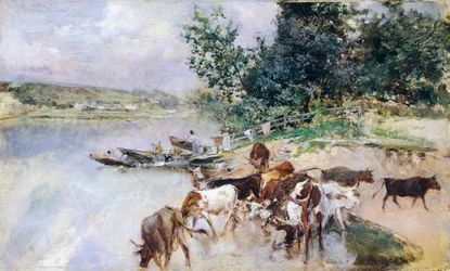 Watering of Cattle on Seine
