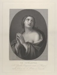 Female Personification of Hope Looking Up with Hands Held Together and Left Shoulder
