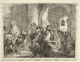 Flight into Egypt: The Holy Family Passing under an Arch