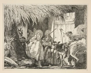 Joseph and Mary in front of a House, from the series Picturesque Ideas on the Flight into Egypt