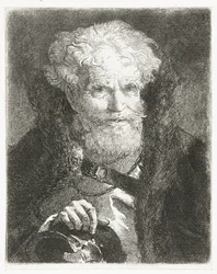 Old Man in Coat with Fur Collar and Helmet Collection of Heads (series title) Raccolta di Teste (series title)
