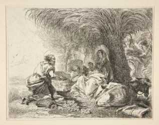 Saint Joseph Adoring the Infant Jesus, from the series Idee pittoresche sopra la fuga in Egitto (Flight into Egypt)