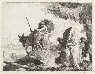 The Flight, with Madonna at Right Supported by Angels