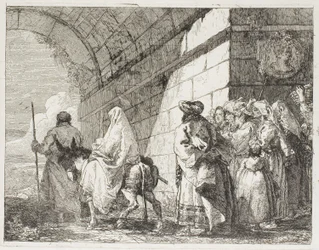 The Holy Family Leaving by a City Gate, Plate Seven from The Flight into Egypt